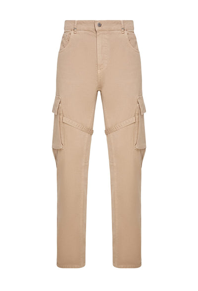 Strap Cargo Pants In Light Brown