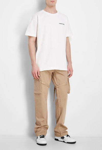 Strap Cargo Pants In Light Brown