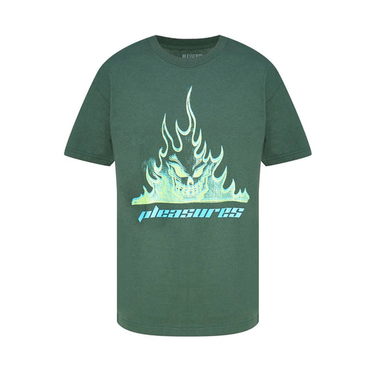 Футболка Pleasures Techno Skull Green Tee